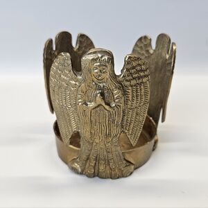 Vintage Angel Brass Candle Holder Made In India Christmas Holiday